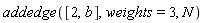 addedge([2, b], weights = 3, N)