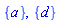 {a}, {d}