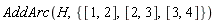 AddArc(H, {[1, 2], [2, 3], [3, 4]})