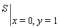 eval(S, [x = 0, y = 1])