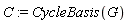 C := CycleBasis(G)