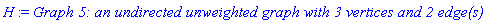 H := `Graph 5: an undirected unweighted graph with 3 vertices and 2 edge(s)`