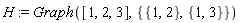 H := Graph([1, 2, 3], {{1, 2}, {1, 3}})
