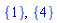 {1}, {4}