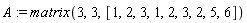 A := matrix(3, 3, [1, 2, 3, 1, 2, 3, 2, 5, 6])