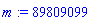 m := 89809099
