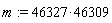 m := 46327*46309