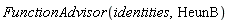 FunctionAdvisor(identities, HeunB)