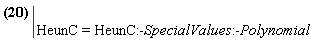 eval(HC_polynomial := HeunC(alpha, beta, gamma, -alpha*(2+(1/2)*gamma+(1/2)*beta), RootOf(4*_Z^2+(8+8*beta-8*alpha-4*alpha*beta+4*beta*gamma+8*gamma)*_Z-8*alpha+4*beta+4*alpha^2*beta+beta^2*gamma^2+4*beta^2*gamma+4*beta*gamma^2-2*alpha*beta^2*gamma-6*alpha*gamma+10*beta*gamma+3*beta^2-14*alpha*beta-8*alpha*gamma*beta+3*gamma^2+4*gamma-4*alpha*beta^2+alpha^2*beta^2+3*alpha^2), z), HeunC = HeunC:-SpecialValues:-Polynomial)