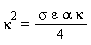 kappa^2 = (1/4)*sigma*epsilon*alpha*kappa