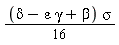 (1/16)*(delta-epsilon*gamma+beta)*sigma