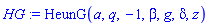 HG := HeunG(a, q, -1, beta, g, delta, z)