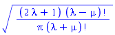 ((2*lambda+1)*factorial(lambda-mu)/(Pi*factorial(lambda+mu)))^(1/2)