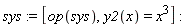 sys := [op(sys), y2(x) = x^3]