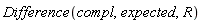 Difference(compl, expected, R)