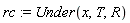 rc := Under(x, T, R)