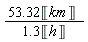 53.32*Unit('km')/(1.3*Unit('h'))