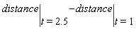 eval(distance, t = 2.5)-(eval(distance, t = 1))