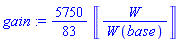 (5750/83)*Units:-Unit(('W')/('W')('base'))