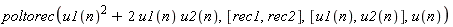 poltorec(u1(n)^2+2*u1(n)*u2(n), [rec1, rec2], [u1(n), u2(n)], u(n))