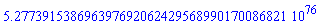 0.5277391538696397692062429568990170086821e77