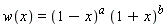 w(x) = (1-x)^a*(1+x)^b