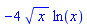 -4*x^(1/2)*ln(x)