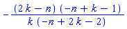 -(2*k-n)*(-n+k-1)/(k*(-n+2*k-2))