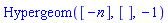 Hypergeom([-n], [], -1)