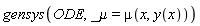 gensys(ODE, _mu = mu(x, y(x)))