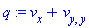 q := v[x]+v[y, y]