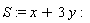 S := x+3*y