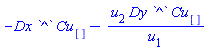 -Dx*`^`*Cu[]-u[2]*Dy*`^`*Cu[]/u[1]