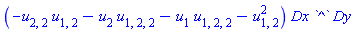 (-u[2, 2]*u[1, 2]-u[2]*u[1, 2, 2]-u[1]*u[1, 2, 2]-u[1, 2]^2)*Dx*`^`*Dy