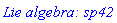 `Lie algebra: sp42`
