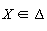 `in`(X, Delta)