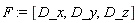 F := [D_x, D_y, D_z]