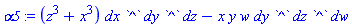 alpha5 := (z^3+x^3)*dx*`^`*dy*`^`*dz-x*y*w*dy*`^`*dz*`^`*dw
