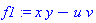 f1 := x*y-u*v