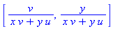 [v/(x*v+y*u), y/(x*v+y*u)]