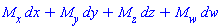 M[x]*dx+M[y]*dy+M[z]*dz+M[w]*dw