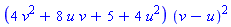 (4*v^2+8*u*v+5+4*u^2)*(v-u)^2