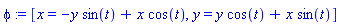phi := [x = -y*sin(t)+x*cos(t), y = y*cos(t)+x*sin(t)]