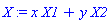 X := x*X1+y*X2