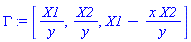 Gamma := [X1/y, X2/y, X1-x*X2/y]
