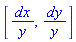 [dx/y, dy/y]