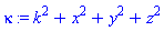 kappa := k^2+x^2+y^2+z^2