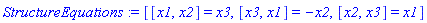 StructureEquations := [[x1, x2] = x3, [x3, x1] = -x2, [x2, x3] = x1]