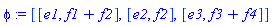phi := [[e1, f1+f2], [e2, f2], [e3, f3+f4]]
