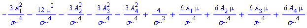 -3*A[1]^2/sigma^4-12*mu^2/sigma^4-3*A[2]^2/sigma^4-3*A[3]^2/sigma^4-3*A[4]^2/sigma^4+4/sigma^2+6*A[1]*mu/sigma^4+6*A[2]*mu/sigma^4+6*A[3]*mu/sigma^4+6*A[4]*mu/sigma^4